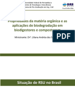 Propriedades Da Matéria Orgânica e As Aplicações de Biodegradação em Biodigestores e Compostagem