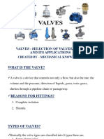 Valves - Selection of Valves, Types and Its Applications: Created by - Mechanical Knowledge