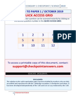 Quick Access Grid: Solution To Paper 1 / October 2019