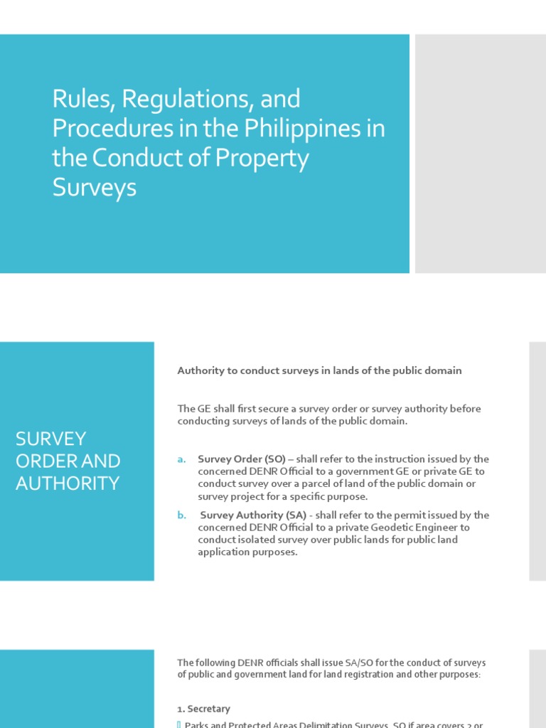 Rules, Regulations, and Procedures in The Philippines in The Conduct of ...