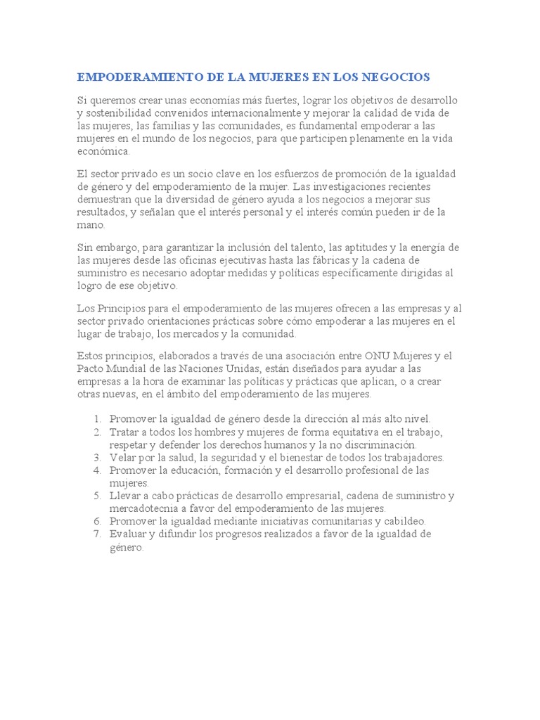 Empoderamiento de La Mujer | PDF | Crecimiento personal y profesional ...