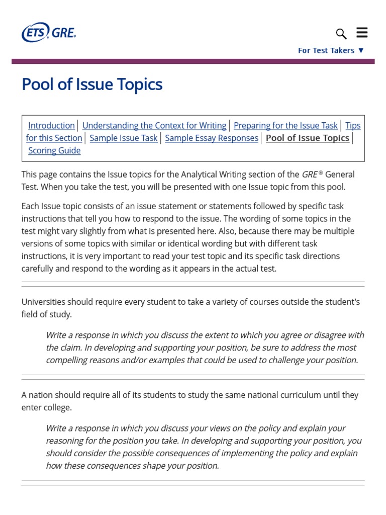 pool of issue essay