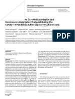 Role of Intermediate Care Unit Admission and Noninvasive Respiratory Support during the COVID-19 Pandemic- A Retrospective Cohort Study