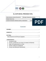 El Auto en El Proceso Civil (Codigo Procesal Civil de 1989)