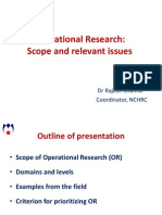 Operational Research Scope and Relevant Issues