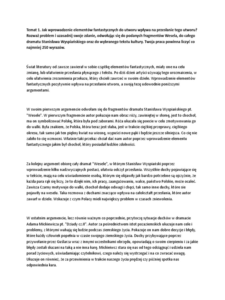 Rozprawka Temet 2 | PDF