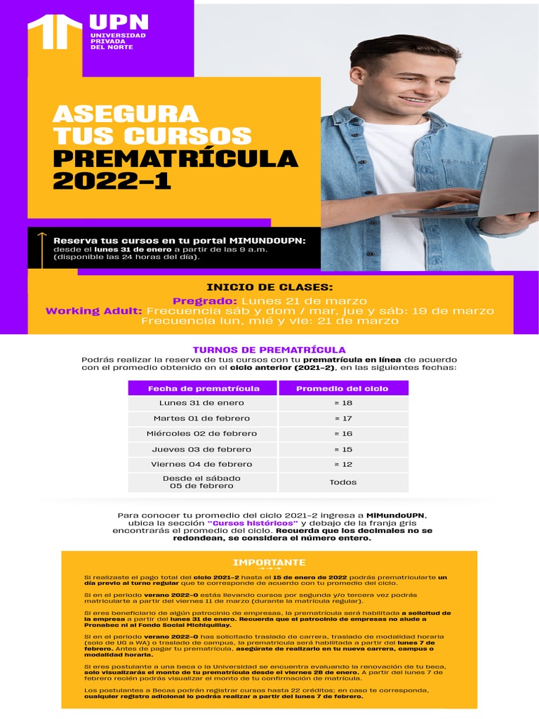 Prematrícula y Créditos UPN 2022-1 | PDF | Tarjeta de crédito | Bancario