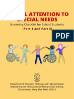 Special Needs Screening Checklist