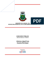 Fundacao La Salle 2015 Prefeitura de Canoas Rs Guarda Municipal Prova