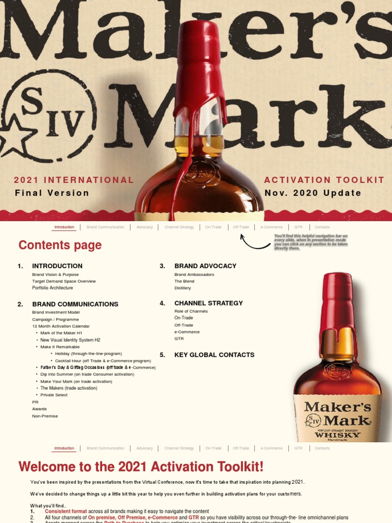 Maker's Mark 2021 Activation Toolkit PDF PDF Brand Retail