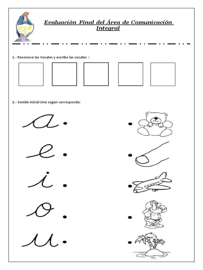 Evaluación de Vocales y Consonantes | PDF | Estudios de idiomas extranjeros