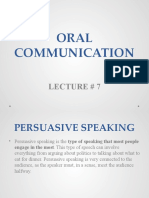 Oral Communication: Lecture # 7