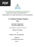 A Technical Seminar Report On: Department of Computer Science and Engineering