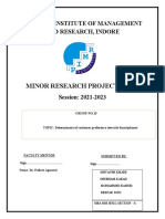 Minor Research Project (MRP) : Prestige Institute of Management and Research, Indore