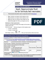 Formula Feed: Approximate Fluid Requirements For Formula Fed Neonates