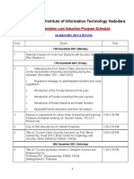 Indian Institute of Information Technology Vadodara: Orientation Cum Induction Program Schedule
