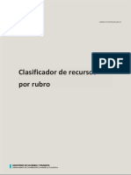 Clasificador de recursos por rubro