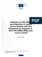 Final Report - Analysis of The SMEs&#39 Participation in Public Procurement and The Measures To Support It