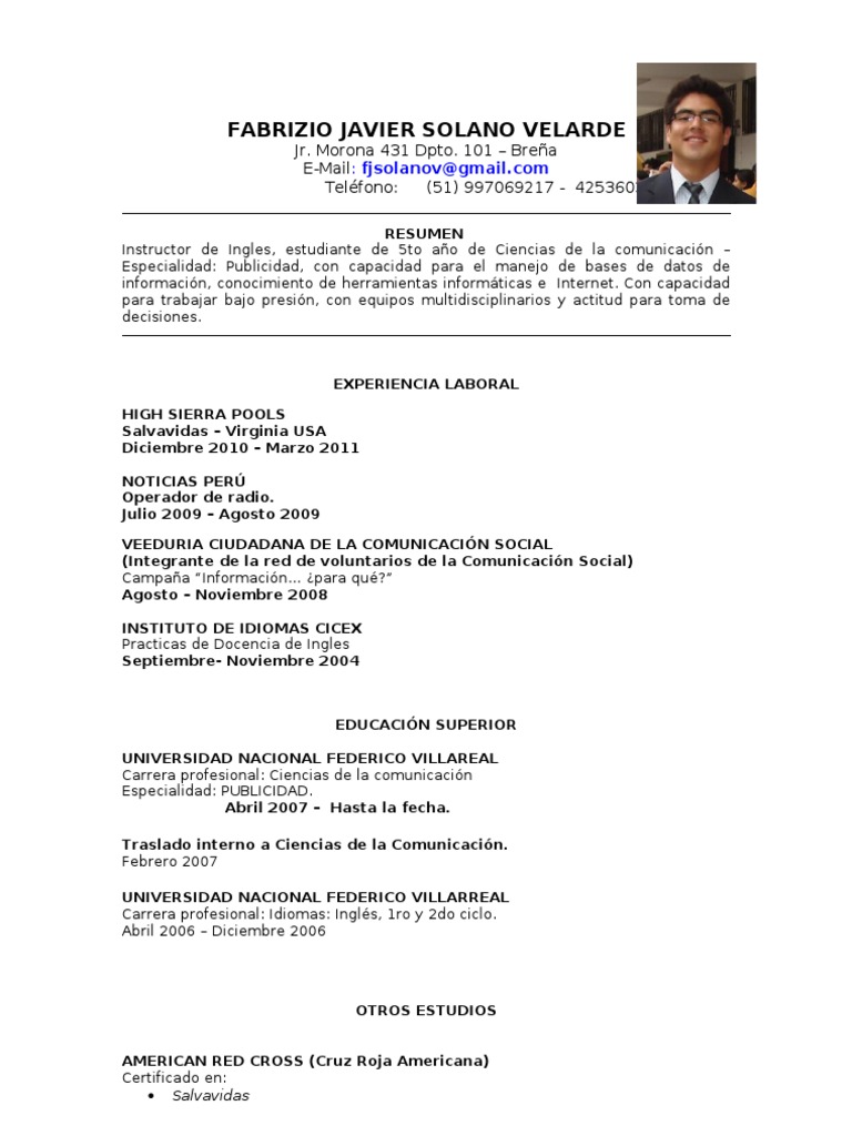 Instructor de Inglés y Comunicador Social | PDF | Educación avanzada |  Business