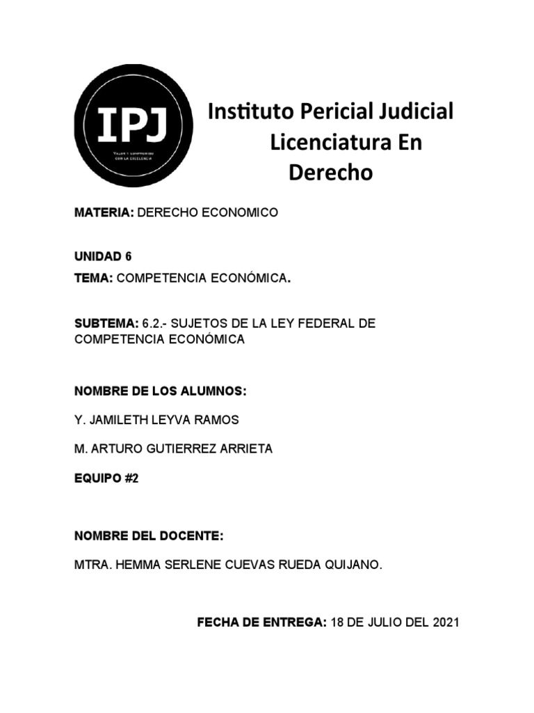 Image Result For La Ley Federal De Competencia Econmic Unam