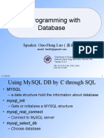 C Programming with Database: Speaker: Guo-Heng Luo (羅國亨)