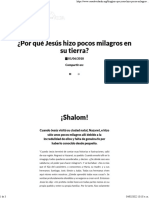 ¿Por Qué Jesús Hizo Pocos Milagros en Su Tierra