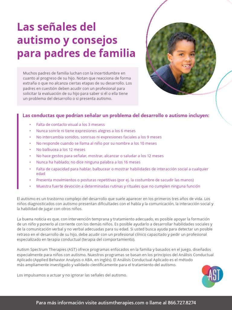 Signs of Autism Spanish - Compressed | PDF | Espectro autista ...