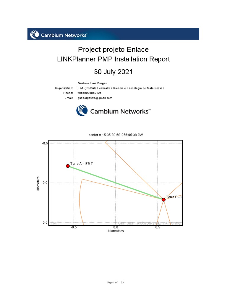 Project Projeto Enlace Linkplanner PMP Installation Report 30 July