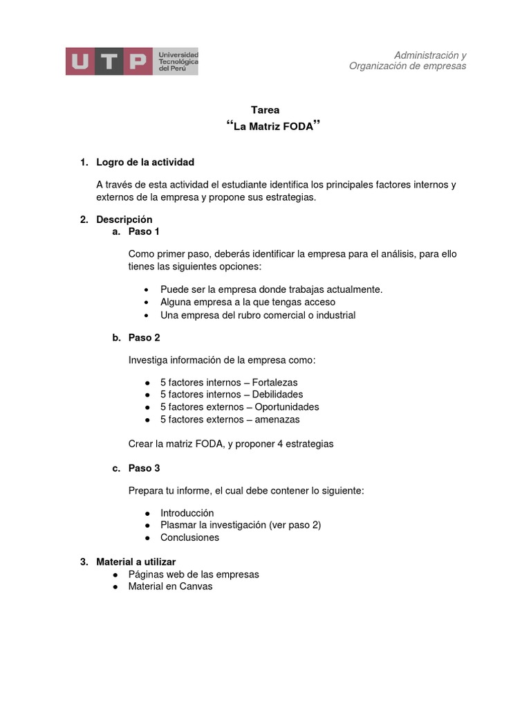 Análisis FODA para Estudiantes | PDF