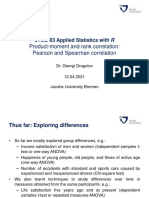 Product-Moment and Rank Correlation: Pearson and Spearman Correlation