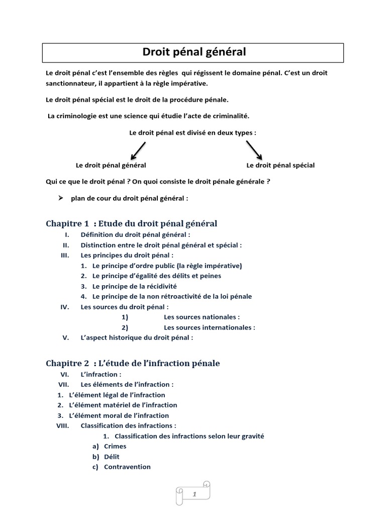 Droit Pénal Général | PDF | Loi criminelle | Crime et violence
