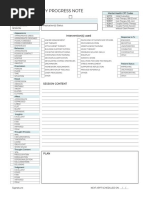 Psychotherapy Progress Note: Intervention(s) Used