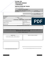 Formulario de Devoluciones de Tasa - Oad-Ufin-For-0001