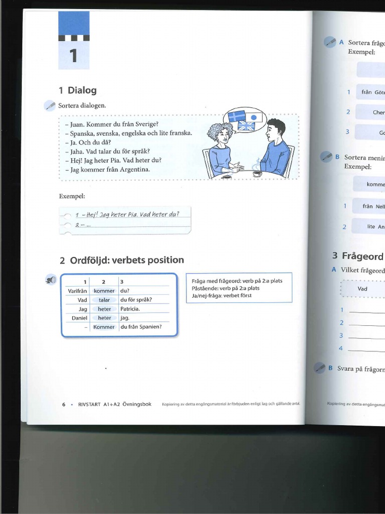Rivstart A1 + A2 Övningsbok - Capítulo1 | PDF