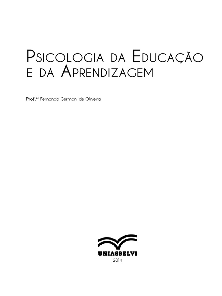 Livro Psicologia Da Educação e Da Aprendizagem | Download grátis PDF ...