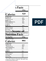 Nutrition Facts Calories: Serving Size 100 G