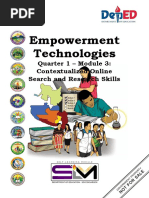 Empowerment Technologies: Quarter 1 - Module 3: Contextualized Online Search and Research Skills