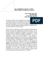 Análisis Sentencia Corte Constitucional Derecho A La Salud