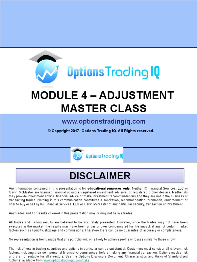 Option Adjustment Strategies FM Option Trading Iq Option Course | PDF ...