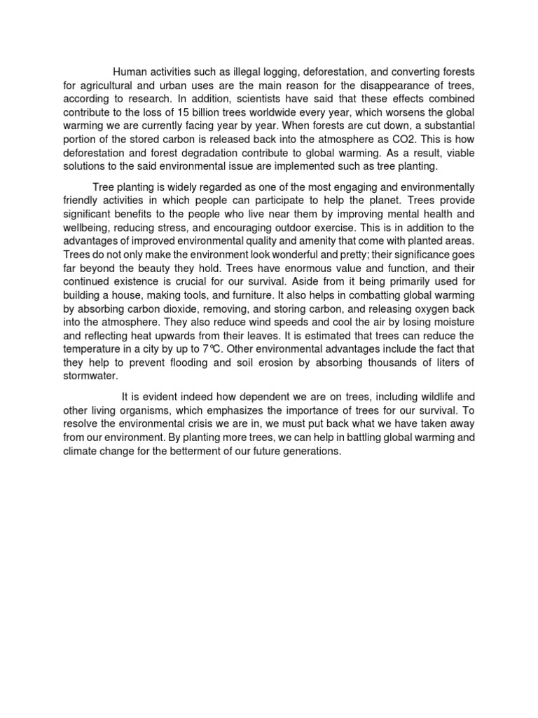 TCW Tree Planting Essay PDF