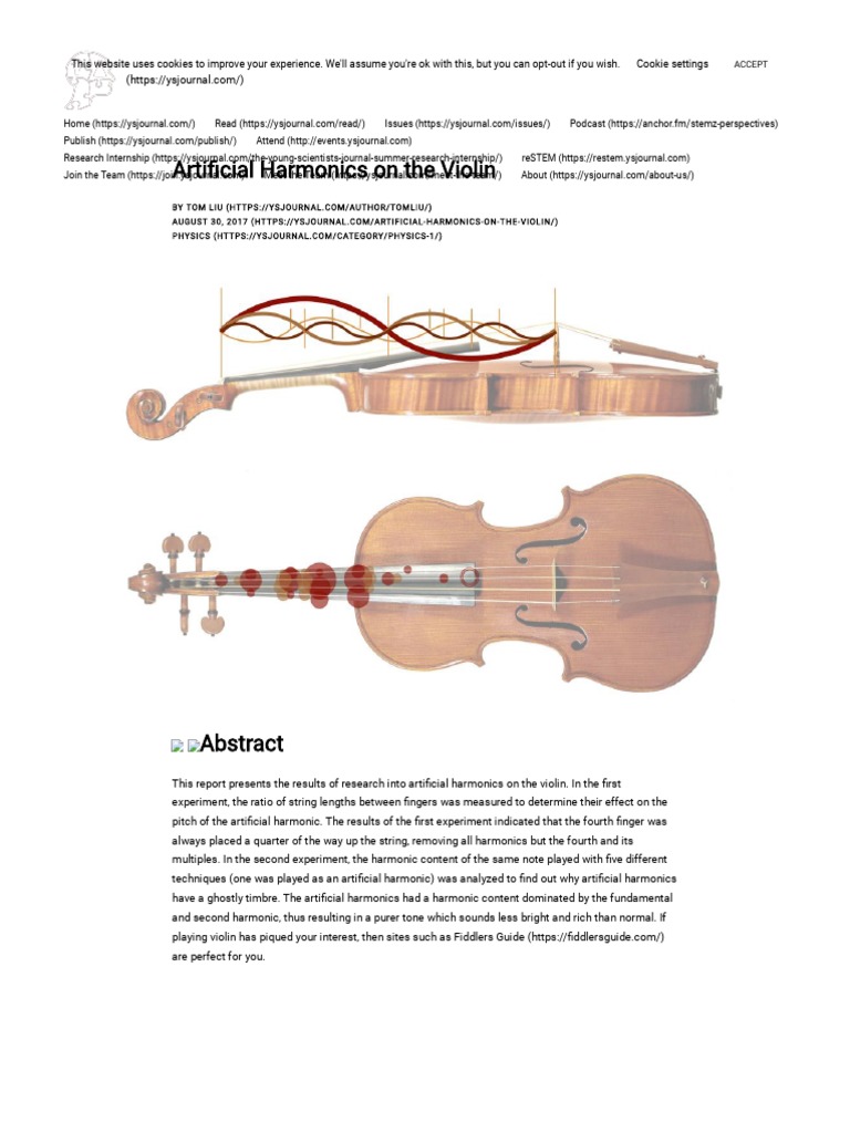 Artificial Harmonics On The Violin Young Scientists Journal PDF