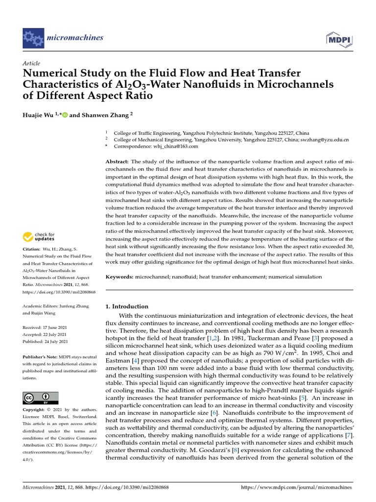 2fluid Flow & Heat Transfer Analysis of Al2O3-Water Nanofluid Within ...