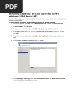 Installing Additional Domain Controller On The Windows 2008 Server SP2