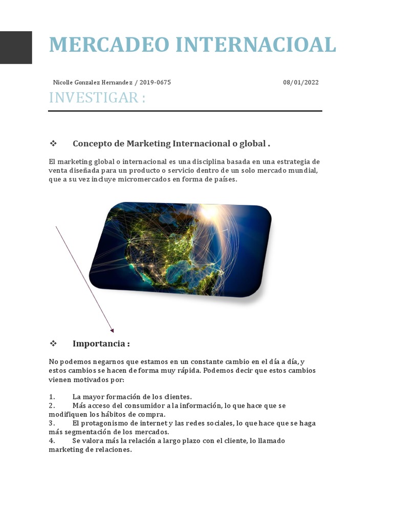 Análisis del concepto y la importancia del marketing internacional para ...