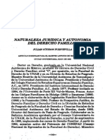 Naturaleza Jurídica y Autonomía del Derecho Familiar