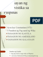 Kasaysayan NG Linggwistika Sa Pilipinas