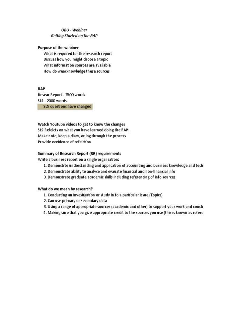 Getting Started On The RAP | PDF | Career & Growth | Finance & Money ...