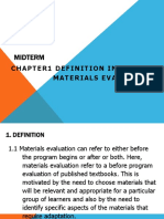 Materials Evaluation Definition