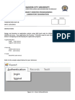 Quezon City University: Pf101 - Object Oriented Programming Laboratory Examination