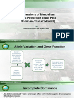 Extensions of Mendelism (Pola Pewarisan Diluar Pola Dominan-Resesif Mendel)